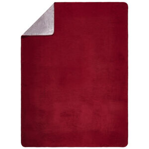 Novel DOMÁCÍ DEKA, bavlna, 150/200 cm - červená, barvy stříbra