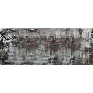 Monee OLEJOMALBA, abstraktní, 180/70 cm - hnědá, barvy stříbra, bílá