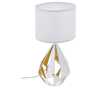 STOLNÍ LAMPA, E27, 25/51 cm - bílá, barvy zlata, medová