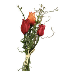 UMĚLÁ KVĚTINA tulipán 21 cm - oranžová, červená